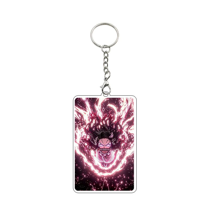 Fashion Anime Acrylic Keychain Accessories Tomioka Giyuu Kanroji Mitsuri Nezuko Cartoon Car Charm Pendant Gifts Toys Wholesale