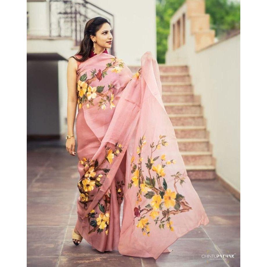 Stylish Casual Wear & Office Wear Saree for Women, Blouse (Need To Be Stitched As Per Size And Fit)