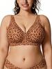 Plus Size Seamless Leopard Print Invisible Bra with Soft Support