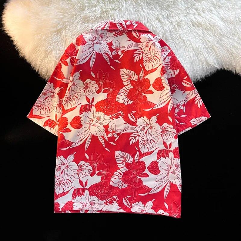 Cămașă de femeie cu imprimare florală de epocă, bluză de damă vintage americană, de vară, cu rever de plajă, bluse cu mâneci scurte