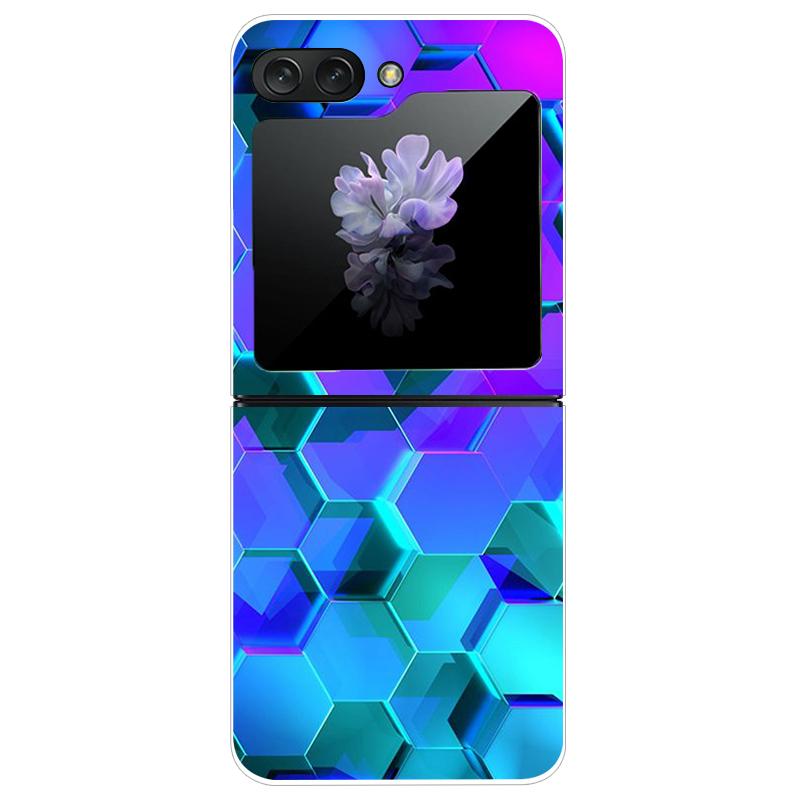 For Samsung Galaxy Z Flip 5 5G Case Cute Transparent PC Hard Case Back Cover For Samsung ZFlip5 Z Flip 5 Phone Coque Flip 5 Capa