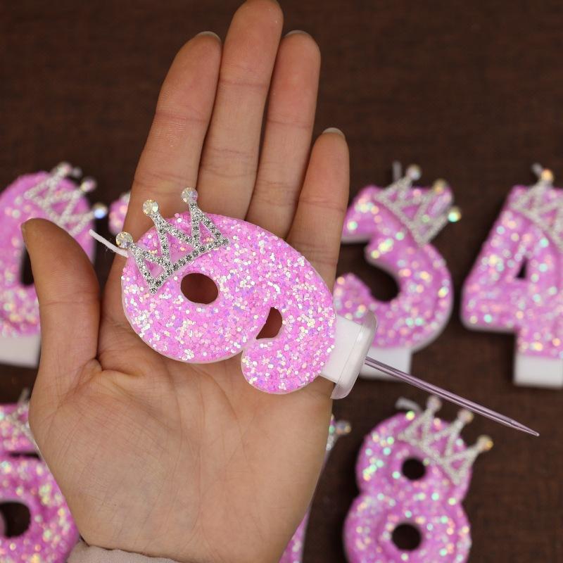 Diamond Number Candle Crown Creative Decoration Birthday Cake Candle Creative Handmade Diy