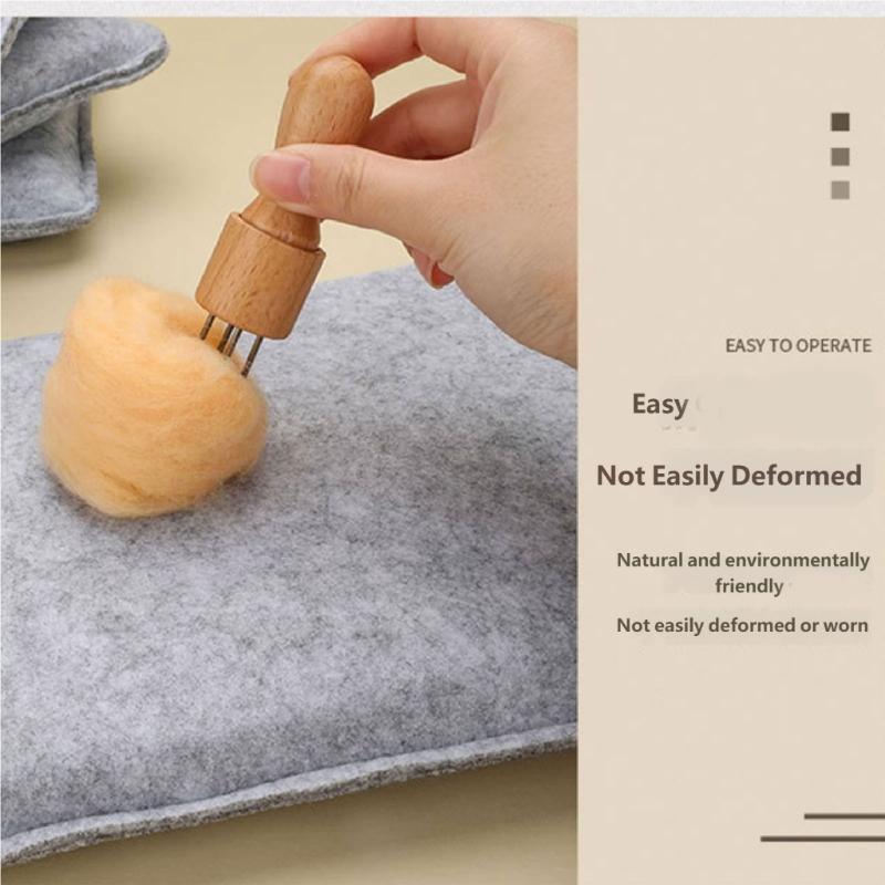 Thickened Needle Felting Pad Natural Wool Fabric Felting Mat For Adult And Hobbyists Punch Needle And Embroidery Craft
