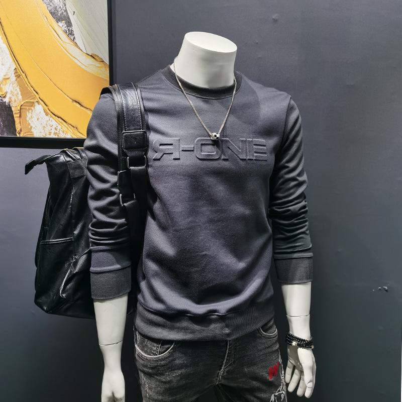 2024 Men's Crew Neck Sweatshirt: Spring/Autumn Casual Long Sleeve Pullover