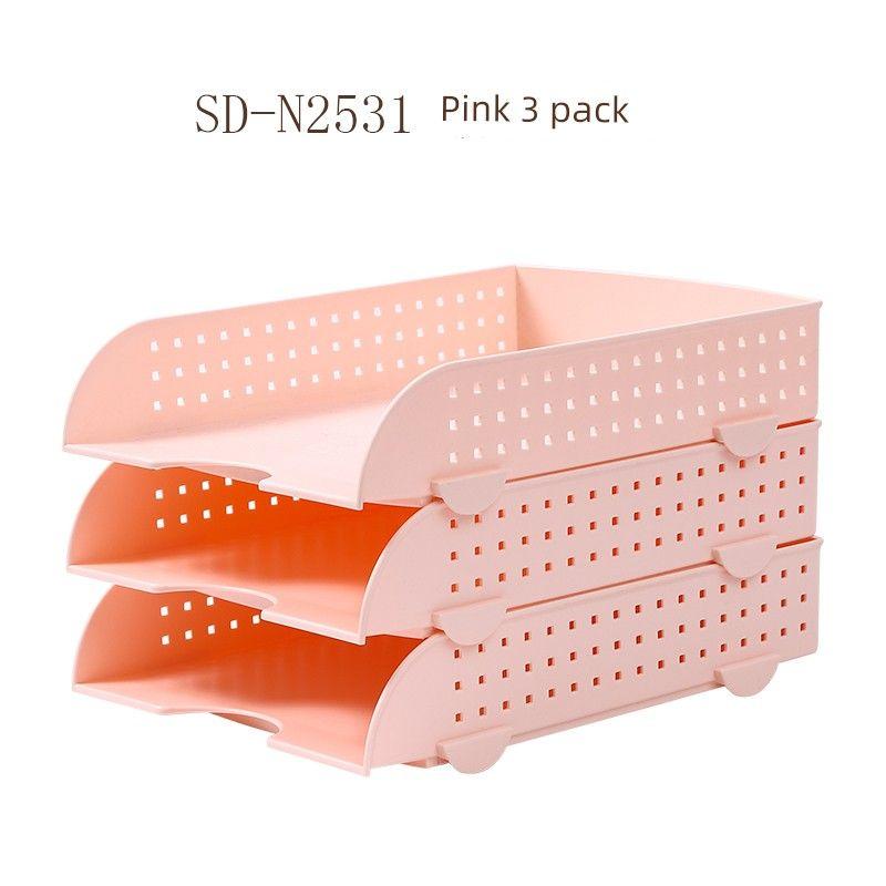 Creative Multi-Layer Desktop File Box Materials File Shelf Office Three Layer File Tray File Folder Storage Box