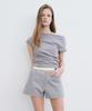 Yunse Asymmetric Off-Shoulder Top (Grey)