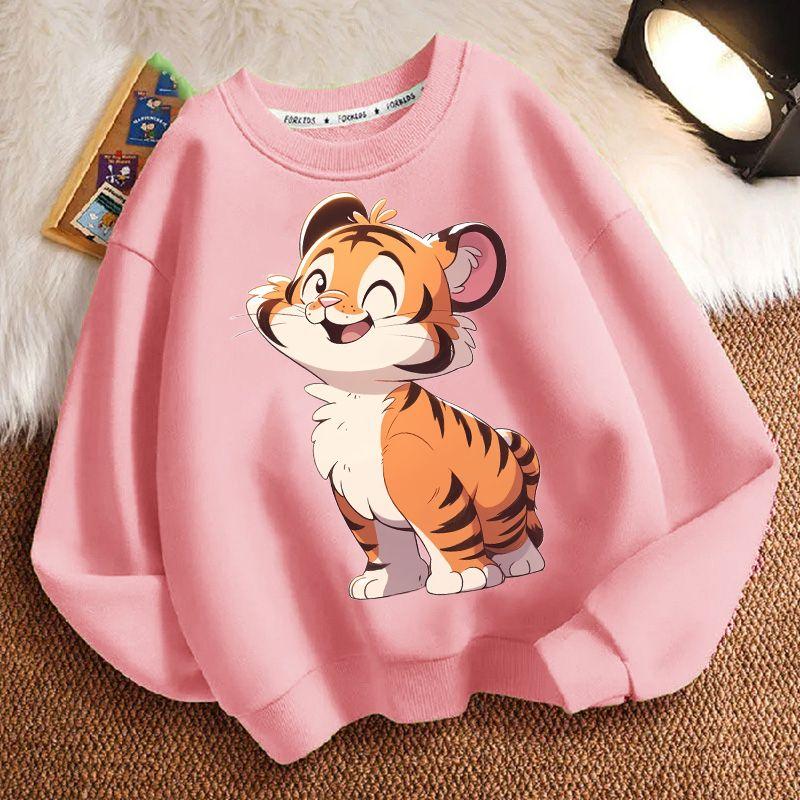 Cute Little Tiger Hoodie for Children, Casual Jacket for Boys and Girls Spring and Autumn