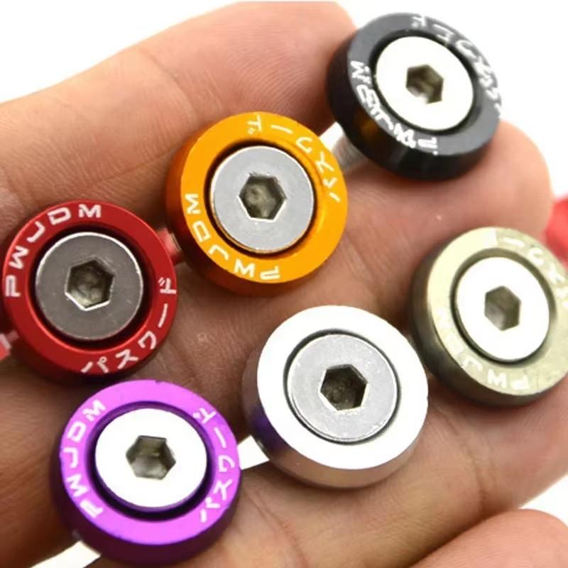 10Pcs M6 Car Modified Fasteners Fender Washer JDM Screw Gasket  Aluminum Mudguard Bumper Engine Concave Screws Car Accessories