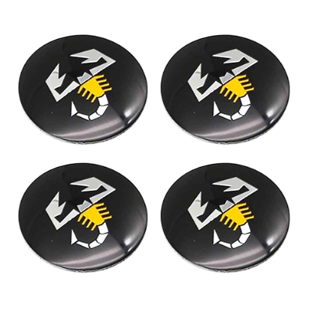 4pcs 56mm Wheel Center Hub Cap Emblem Badge Stickers Car Stying for Abarth 124 500 Grande Punto Spider 500C 595C 695C Evo