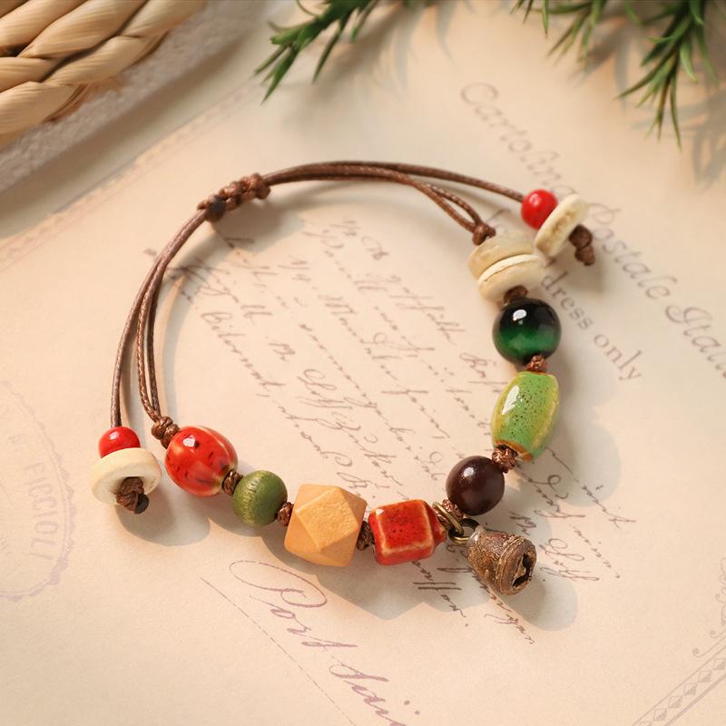 

Retro natural plant fruit pendant bracelet, hand-woven oak nut bracelet, ethnic style pendant bracelet