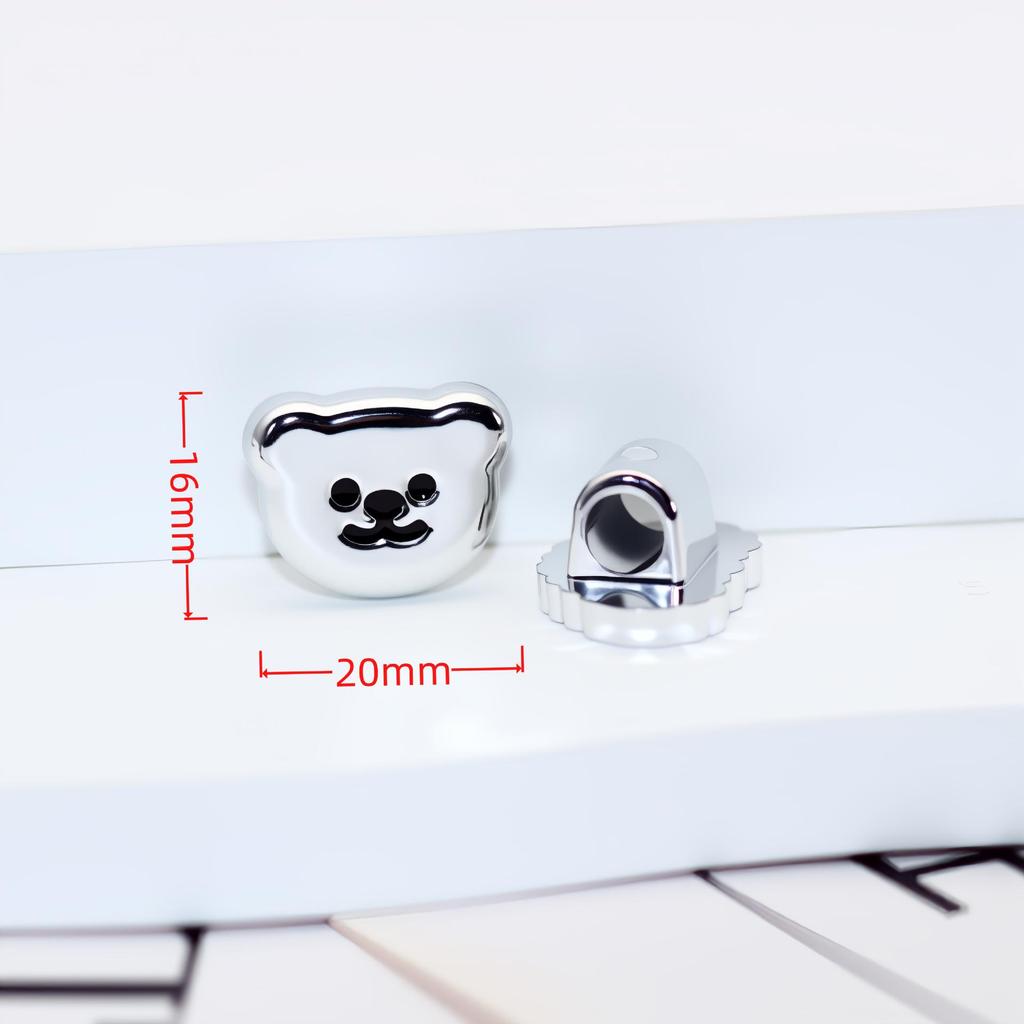 Elegant Matte Silver Teddy Bear Heart Strawberry Jewelry Hair Accessories with Handmade Details