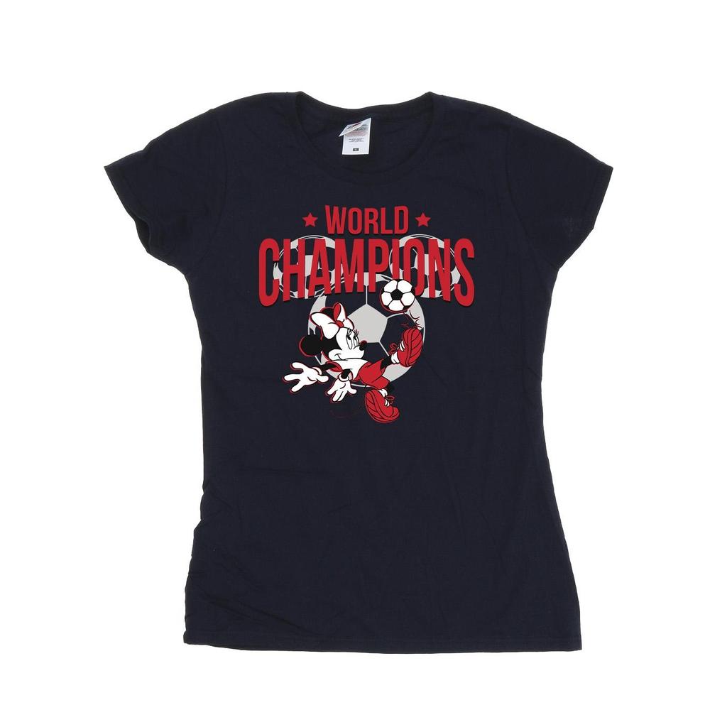 Disney Womens/Ladies Minnie Mouse World Champions Cotton T-Shirt