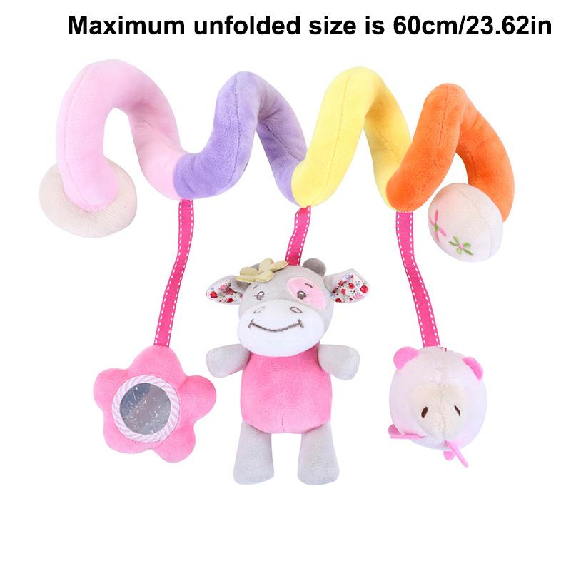 Plush Spiral Baby Toy for Stroller Crib Hanging Sensory Rattle Teether Interactive Newborn Comfort Early Learning Montessori