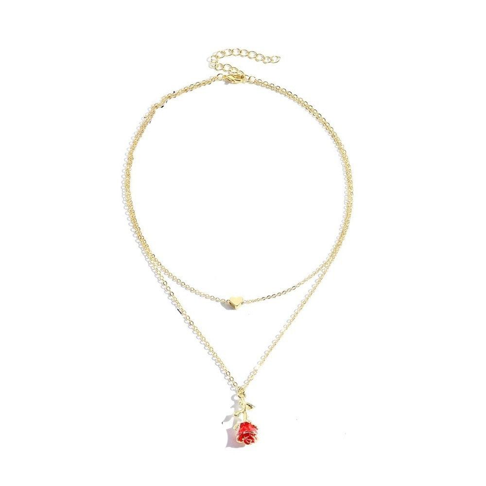 Zinc Zinc Zinc Alloy Necklace Earrings Bracelet Flower Flower Jewelry Luxury Rose Necklace  Wedding