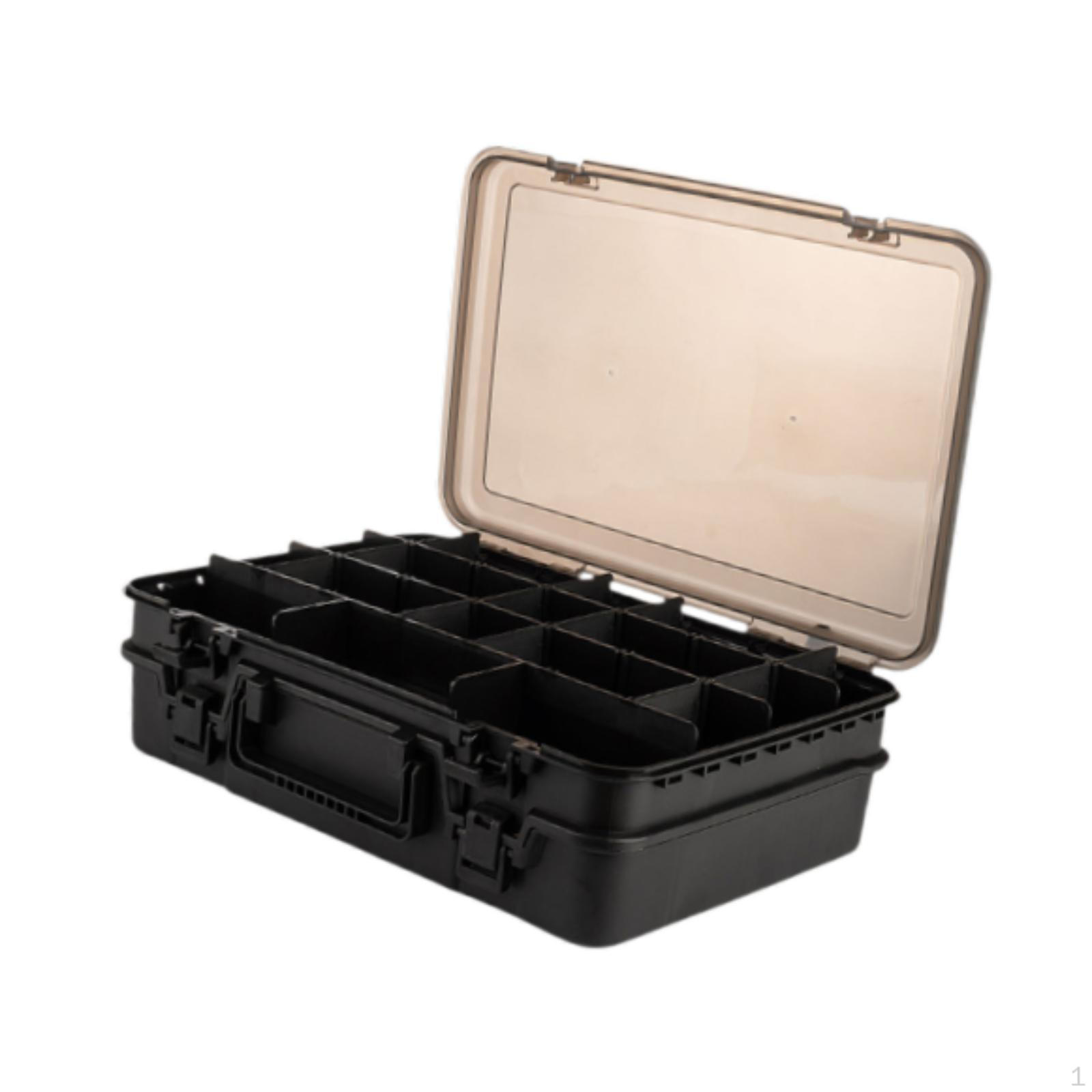 

2-уровневый лоток для рыболовных снастей, контейнер для мушек чёрный