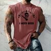 Canotta da uomo senza maniche vestibilità larga casual streetwear maglietta muscolare con grafica stampata texture gilet estivo per allenamento palestra