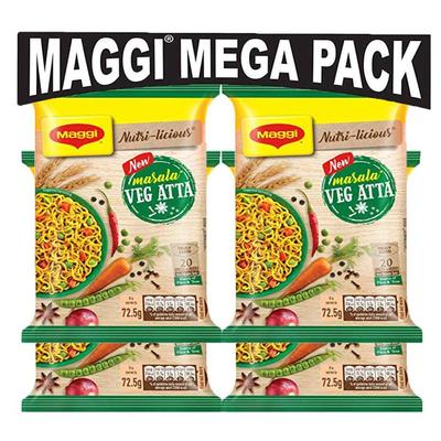 Maggi 2 Minuten Nudeln Masala Veg Atta, 73-Gramm-Packung (2,57 Unzen)- 12er-Pack – Hergestellt in Indien (Masala Veg Atta)