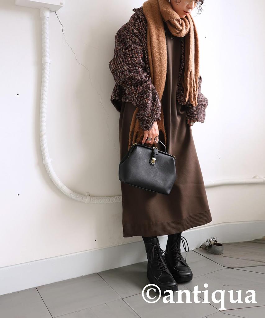 Antiqua Sponge Knit Regular to Size Mocha Dress, Women's, PN-00488, (equivalent S-L), 47,