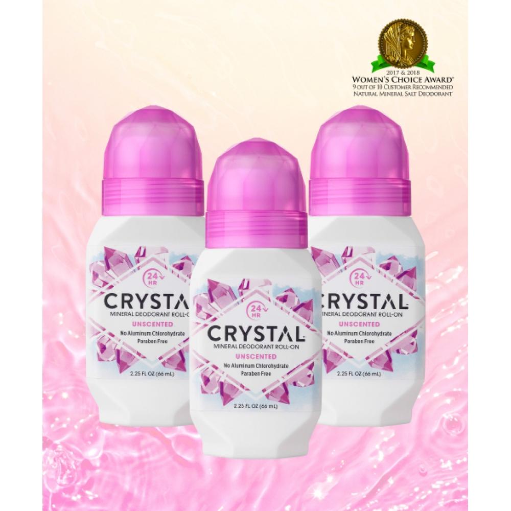 Crystal Unscented Roll On 66ml Set Of 3 none