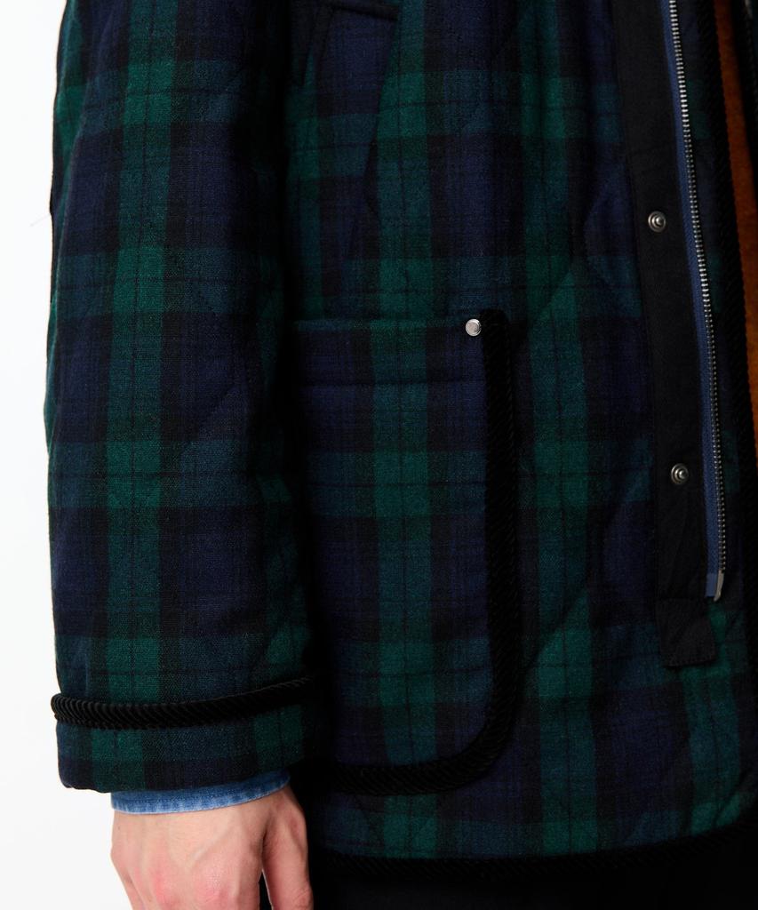 Man On The Boon Corduroy Patch Check Padded Jacket_Green 4714309012
