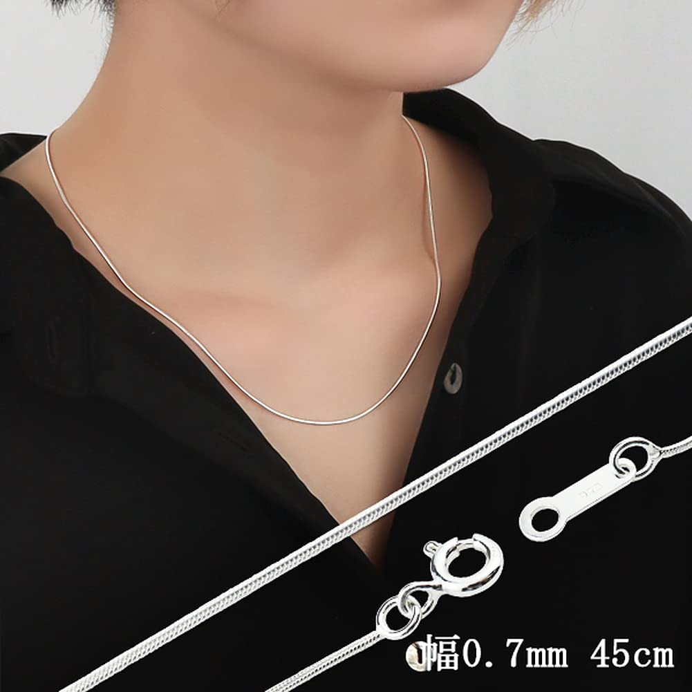 Gin no Snake Srebro Próby 925 Łańcuszek Gładki Łańcuszek Wężykowy Tylko [Shinjuku Kura] Łańcuszek, Około. 0,7 mm szerokości, 45 cm, damski, naszyjnik, delikatny, cienki,
