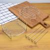 Stainless Steel Airfryers Double Layer Rack Versatile Round Roasting Rack Grill Rack With Skewers Baking Tray Airfryers Holder