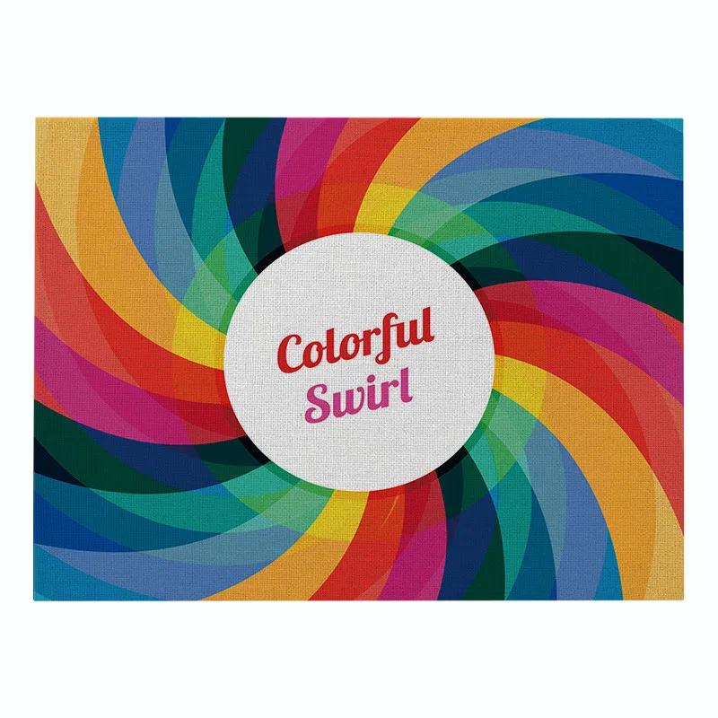 Geometric Letters kitchen Placemat Colored Cotton Linen Table Mats 45X30cm Abstract Pattern Waterproof Western Placemat Coasters 30x45cm-4PC
