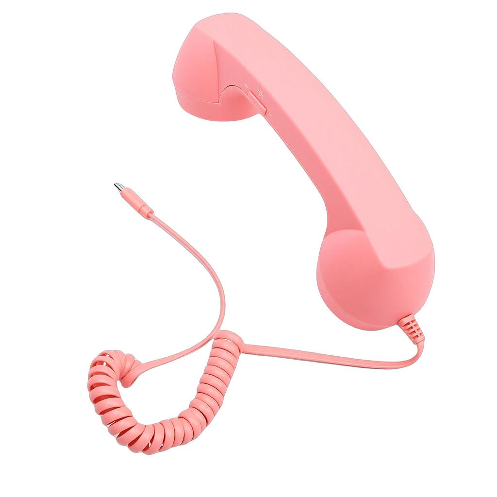 Retro Phone Handset Type C Wired Telephone Handset Handheld Receiver with Mic and Spker for Conference Call