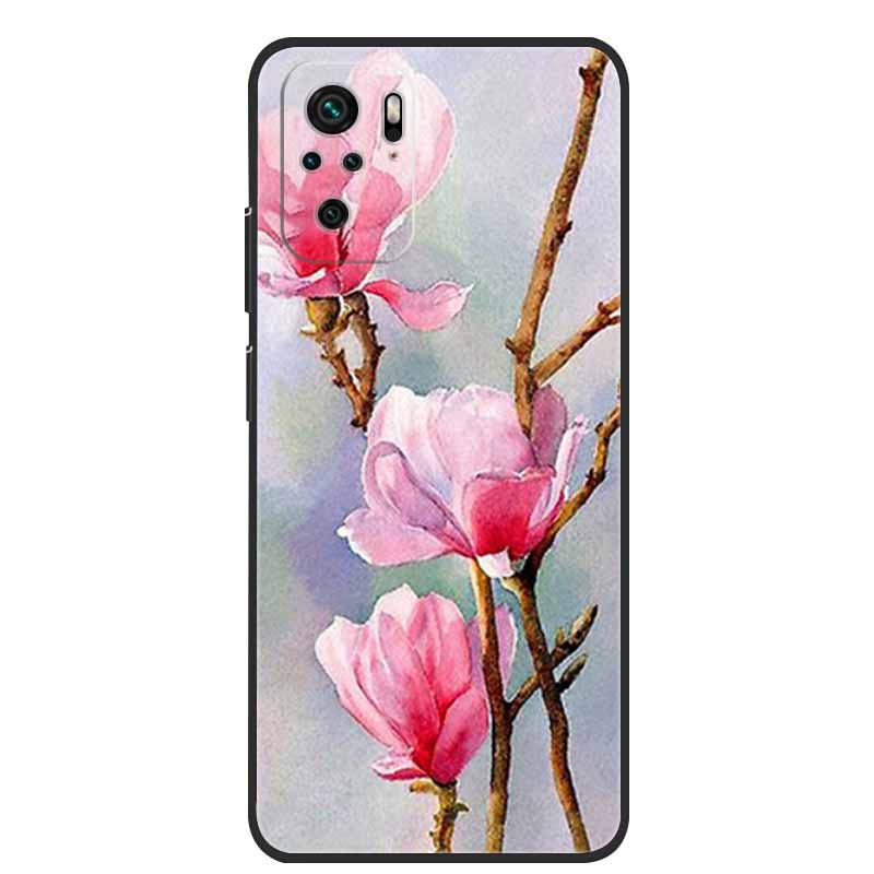 Für Xiaomi Poco M5s Hülle Luxus TPU Weiches Silikon Handy Rückseite für PocoM5s Stoßfest Blumen Niedliche Cartoon Blumen Neue Hülle