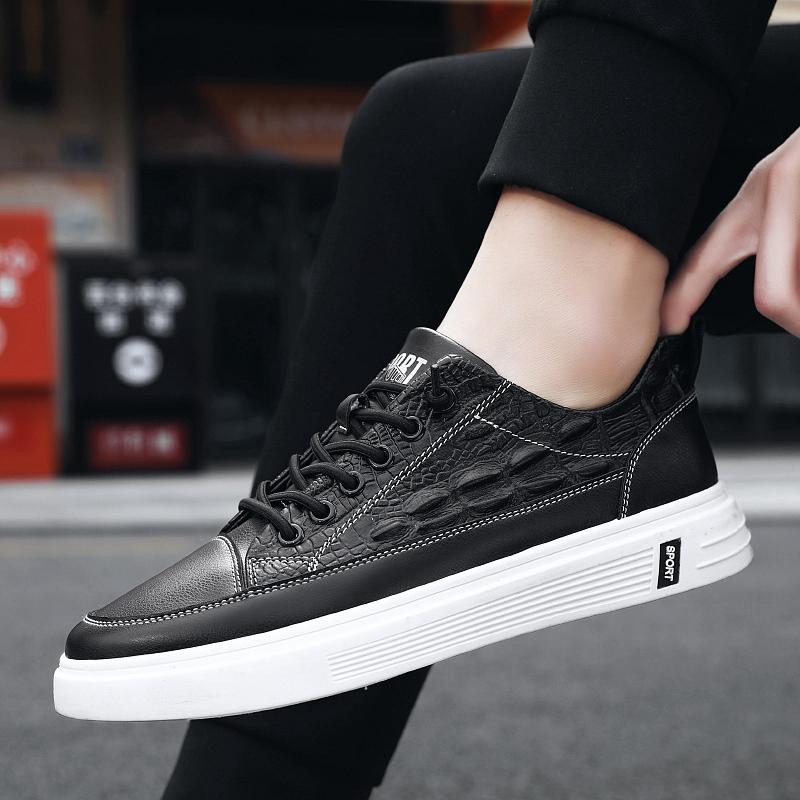 Мужские туфли новые повседневные кожаные туфли спортивные кожаные маленькие белые туфли — фото 6