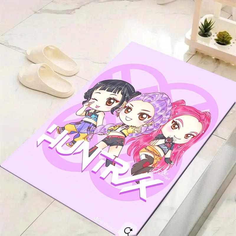 1Pc Huntrix Future Fashion Icons Rug, Office Carpet Indoor Outdoor Doormat, Non-Slip, Comfortable, Living, Christmas Halloween,  Xmas Gift L1460