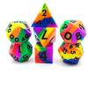 7 Pieces Polyhedral Silicone Die | Bold Black Numerals, RPG In Windowed Box,