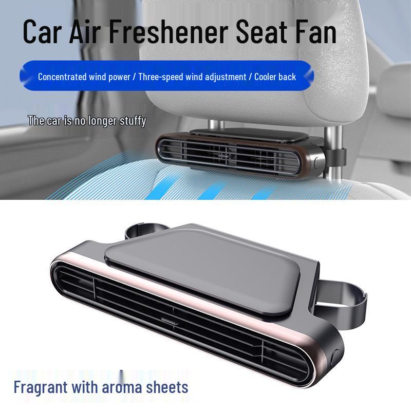 2026 USB Dual Turbine Car Air Freshener Fan - Low Noise Seat Fan Gift