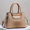 Textured Bright Leather Stone Pattern Crocodile Leather Pattern Bag Handbag Women's Bag Shoulder Bag Messenger Bag