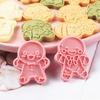 Christmas Cookie Cutter Gingerbread Man Stamp Mold Kids Christmas Party Embosser Biscuit Mold New Year Navidad Baking Decoration