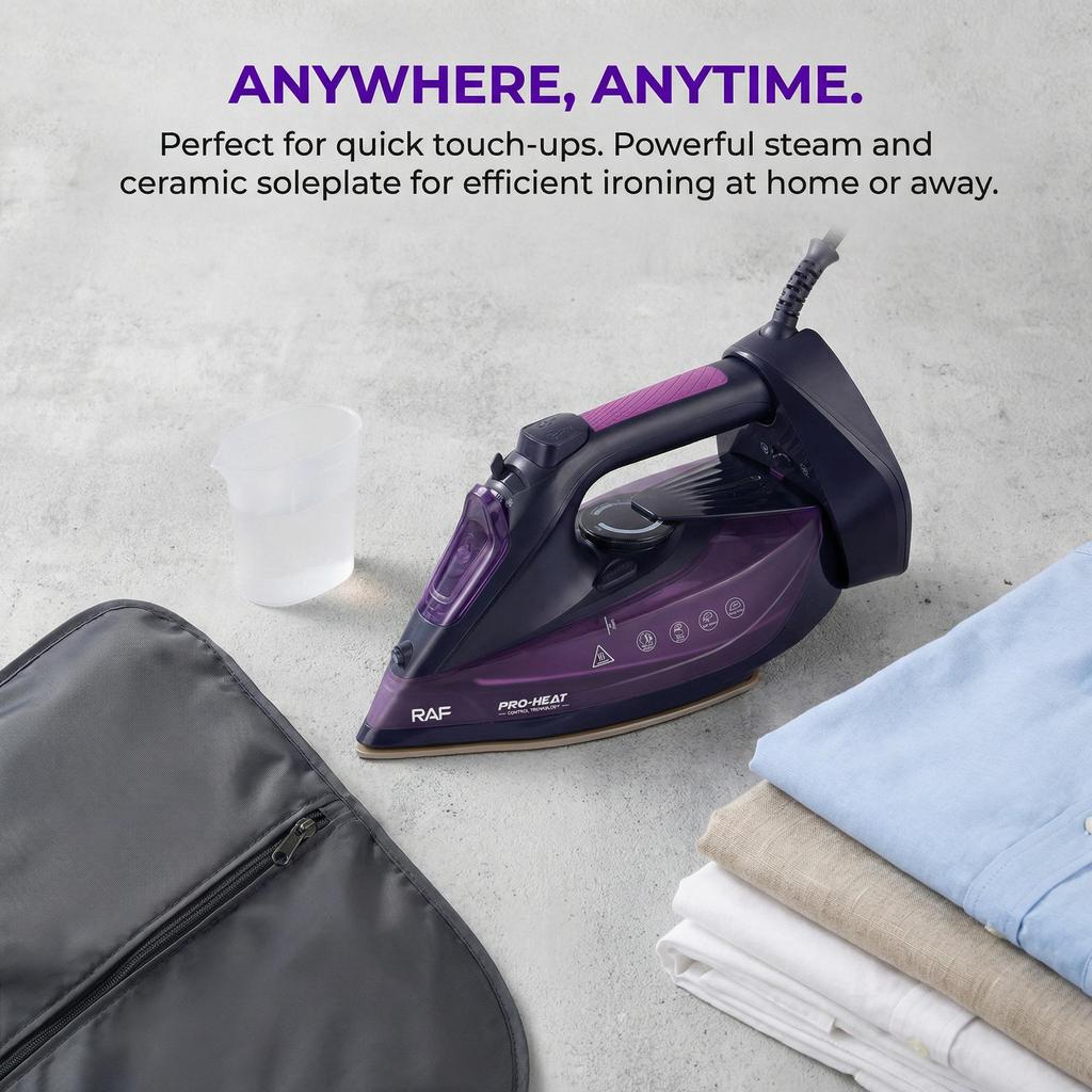 Cordless Handheld Steam Iron 2400W, Adjustable Temperature, Wireless Use