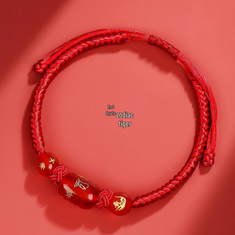 2025 Year of the Snake Zodiac Red String Bracelet for Men and Women