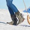 Women's  Boots Winter 2025 Side Zipper Snow Boots Lace Up Women Shoes Size 43 Knitting Retro Ankle Boots Botas De Mujer