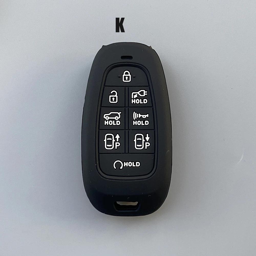 Silicone Car Key Case Cover for Hyundai Santa Fe Sonata Hybrid NEXO Tucson NX4 Solaris New Grand Car Key Chain Shell Accessories