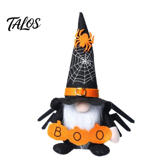 Binnen vensterbank decoraties Halloween Kabouter Decoratie, Spookachtige Oranje Zwart Spinnenweb Boo Zweedse Tomte Heks Bezem Accentjes Elf Beeldje,