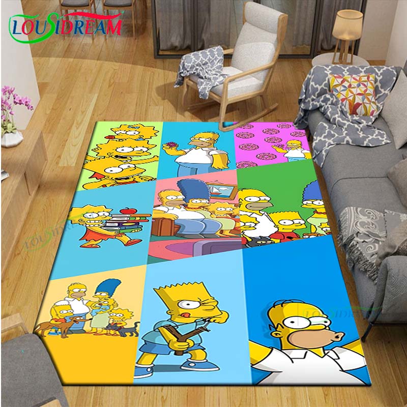 Hot Cartoon TV Role Printed Carpet Outdoor Rug Area Rug Non-slip Carpet Bedroom Decor Carpet for The-A-Simpsons Room Gift