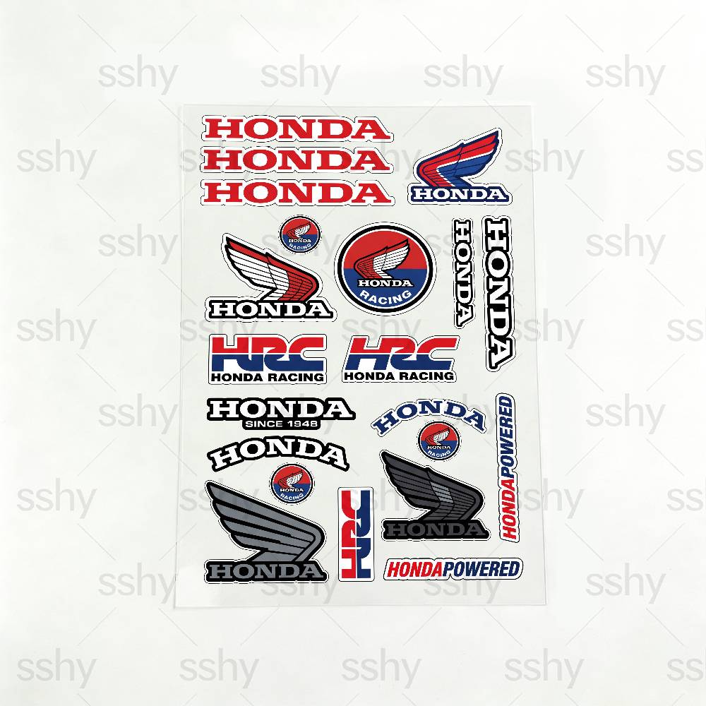 For Honda Motorcycle Reflective Stickers Waterproof Decals for Helmet Scooter Fuel Tank Toolbox RacingOW3