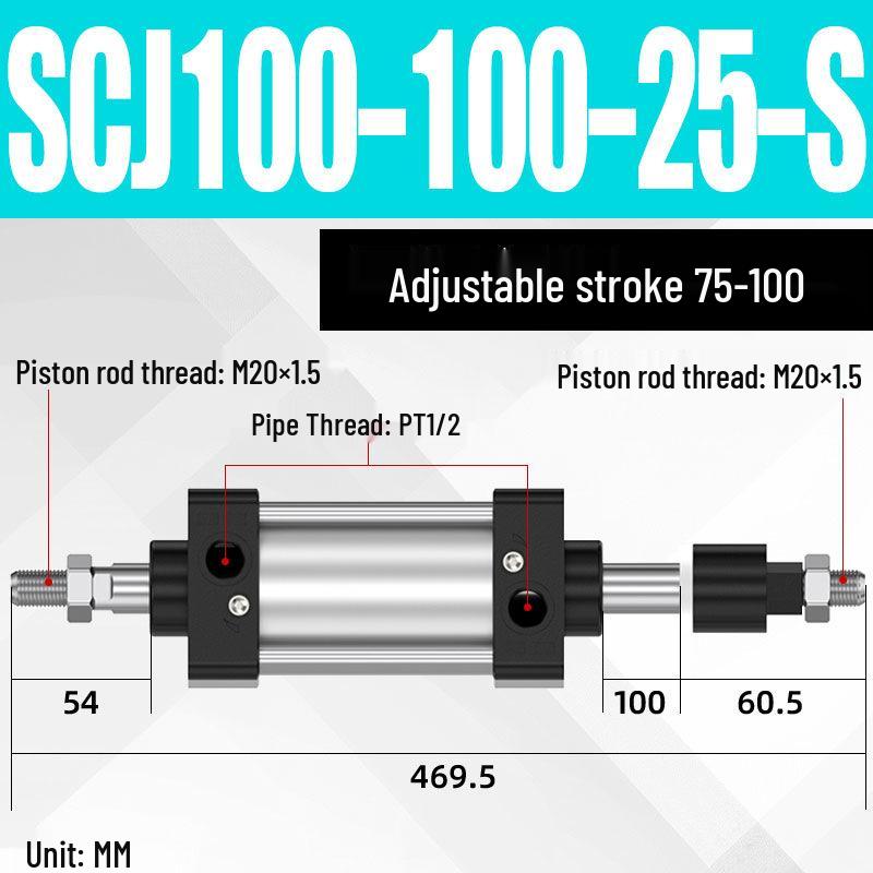 SCJ Adjustable Stroke High Thrust Pneumatic Cylinder SCJ32-160