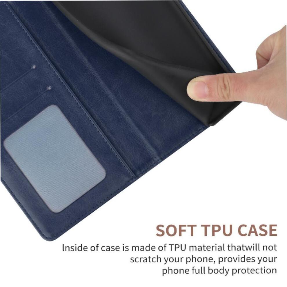 (Blue) Case for Samsung Galaxy A56 5g Kickstand-durable Flip Cover Book Folding Shockproof Tpu Shell Leather Wallet