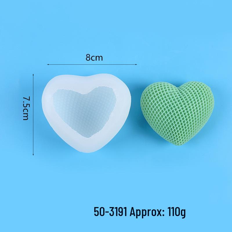 DIY 3D Heart-Shaped Silicone Mold for Valentine's Day Car Freshener, Candle, Squeeze Toy, and Decoration.