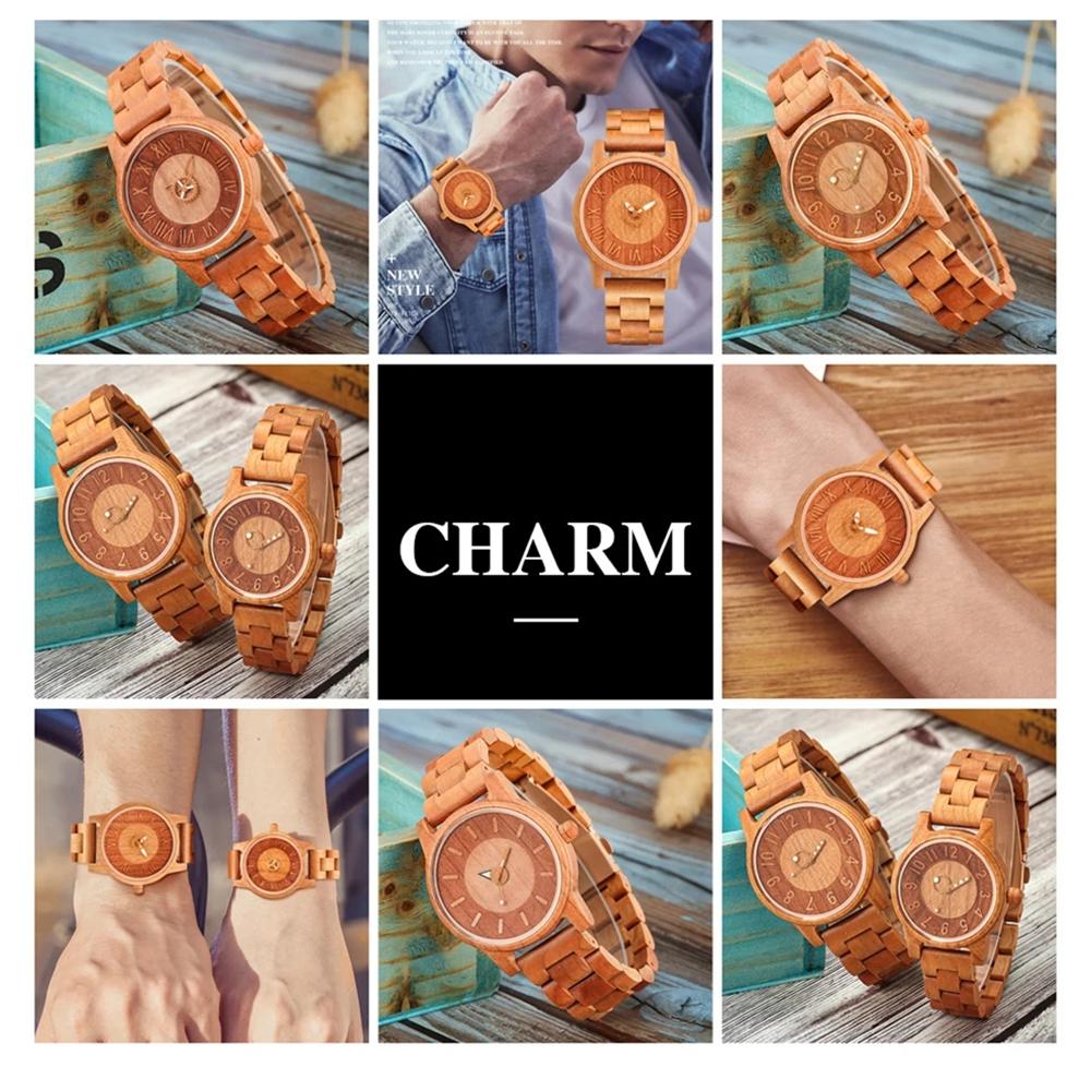 Fashion Men's Wooden Watch Multi-functional Quartz Movement Elegant Blend of Nature and Technology for Women Watch