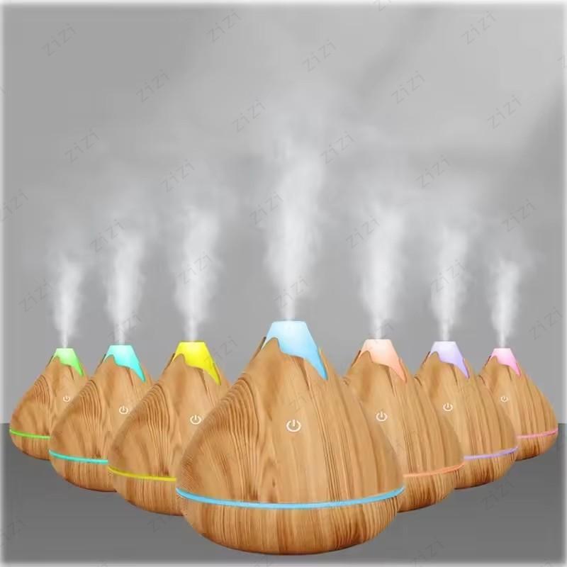 Snow Mountain 350ML Desktop USB Humidifier Colorful Night Light Home Ultrasonic Air Humidifier Wood Aromatherapy Humidifier