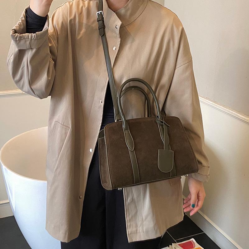 2025 Autumn Retro High-End Women's Single Shoulder Crossbody Bag, Lazy Style Boston Handbag
