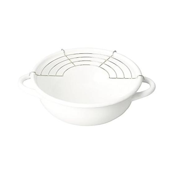 Pearl Metal Tempura Pot 20cm Enamel Blanc Kitchen HB-3677