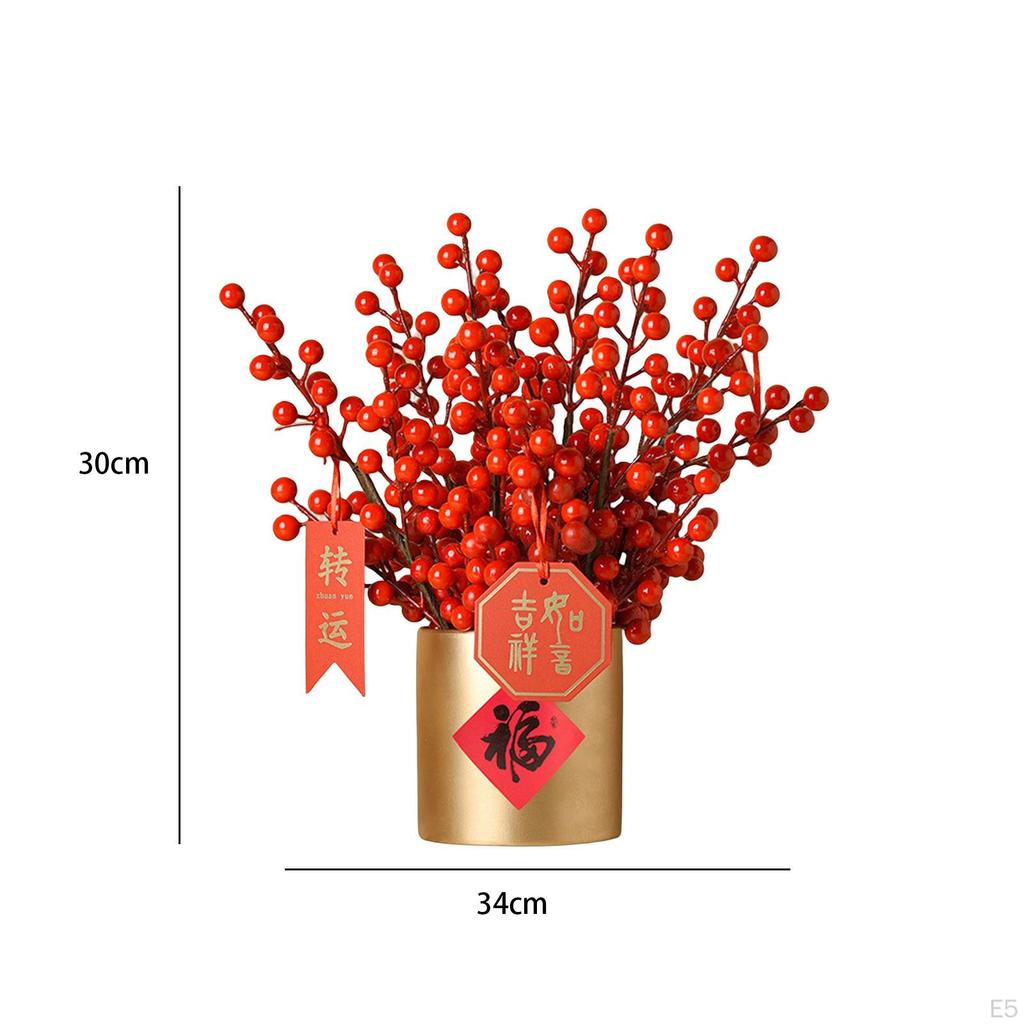 Artificial Floral Pot Chinese Collectible Party Decor Decorative Desk Ornament Decoration Year